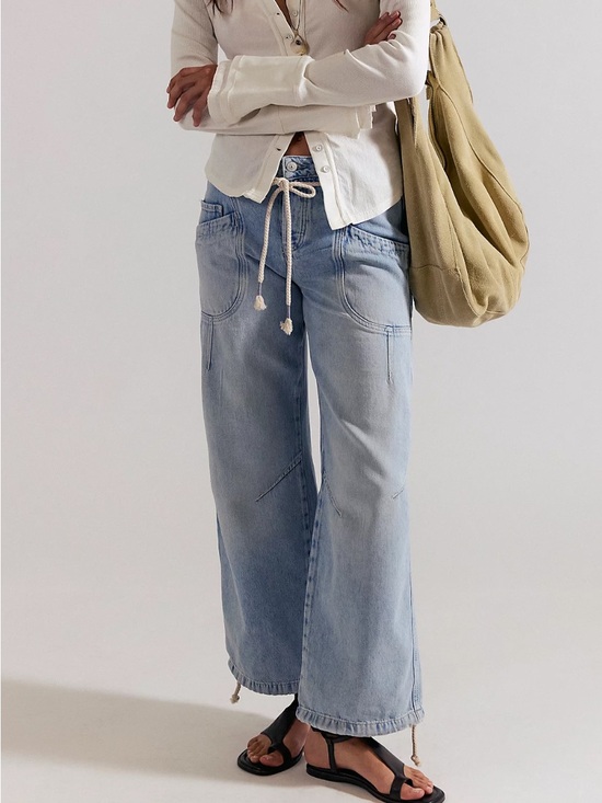 We The Free Denim - NWT Women's Free People Love Language Low Rise Denim Baggy Jeans Size 28